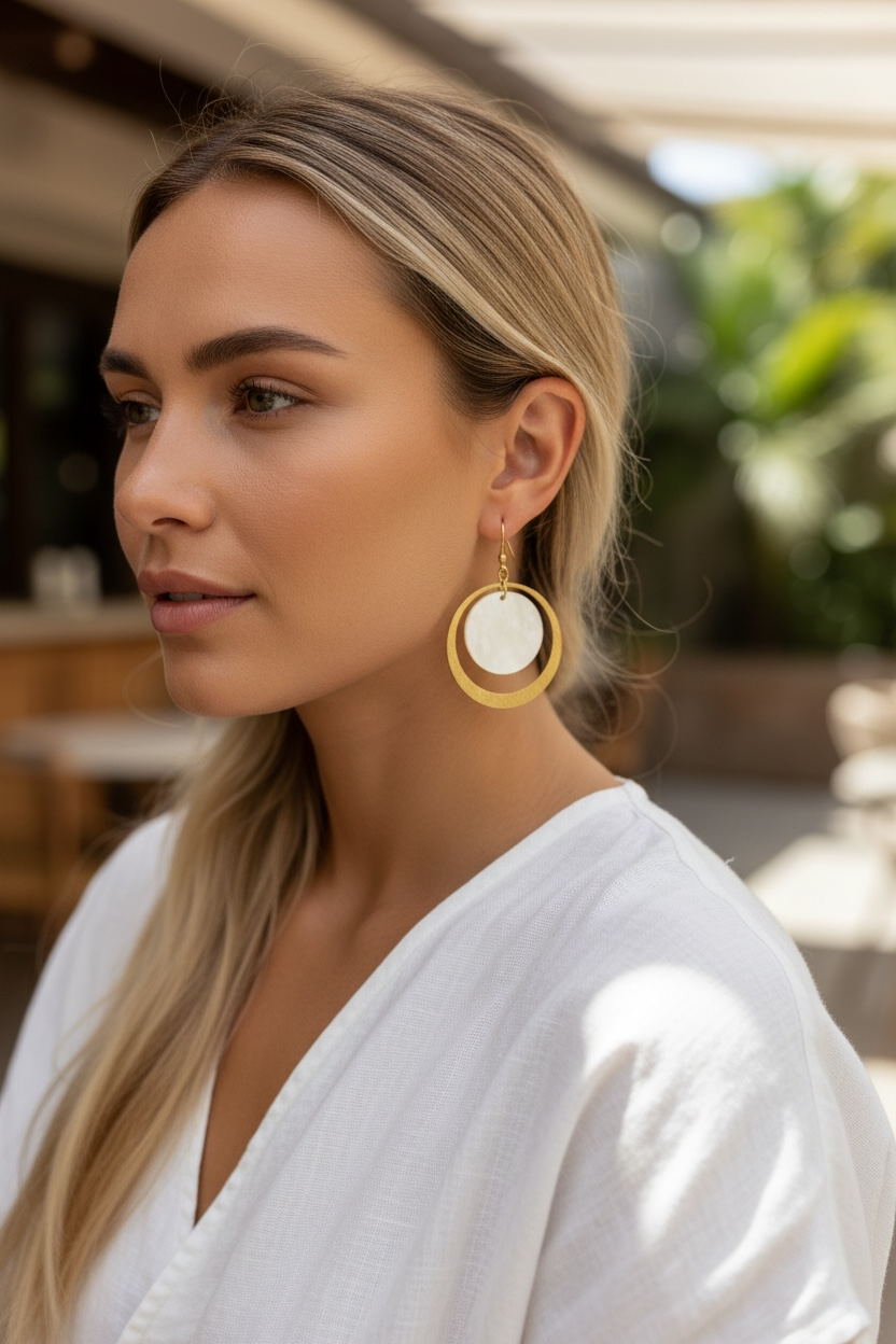 Mother of Pearl Hoops
